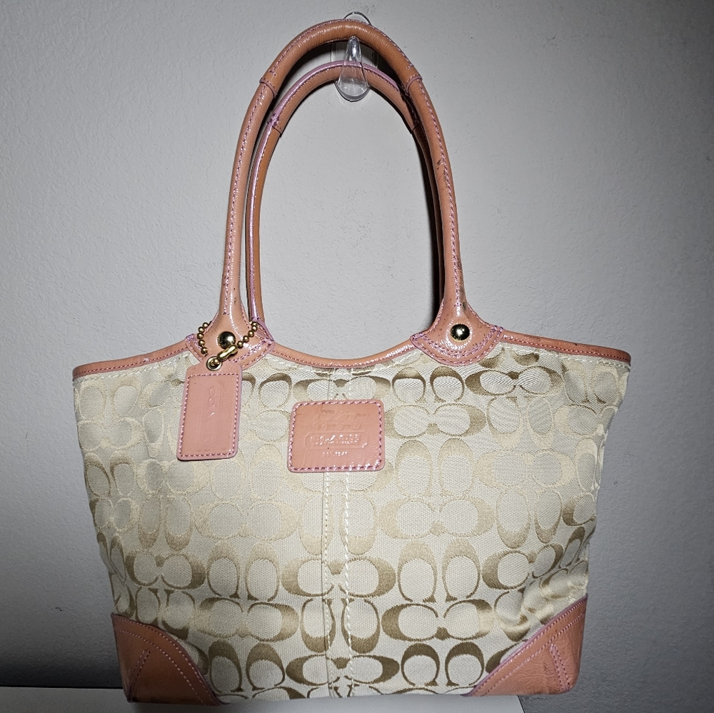 COACH Bleeker tote with patent leather accents